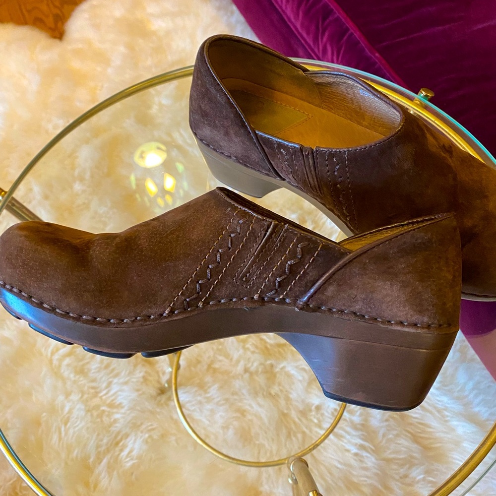 Dansko Brown Suede Clogs